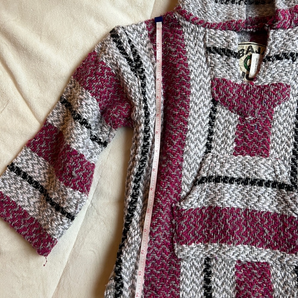 Baja Joe Maroon and Gray Woven Hoodie - Picture 1 of 7